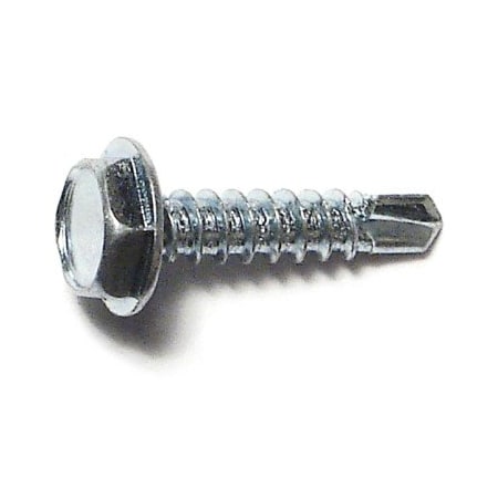Midwest Fastener Self-Drilling Screw, #6 x 5/8 in, Zinc Plated Steel Flange Hex Head External Hex Drive, 100 PK 50884
